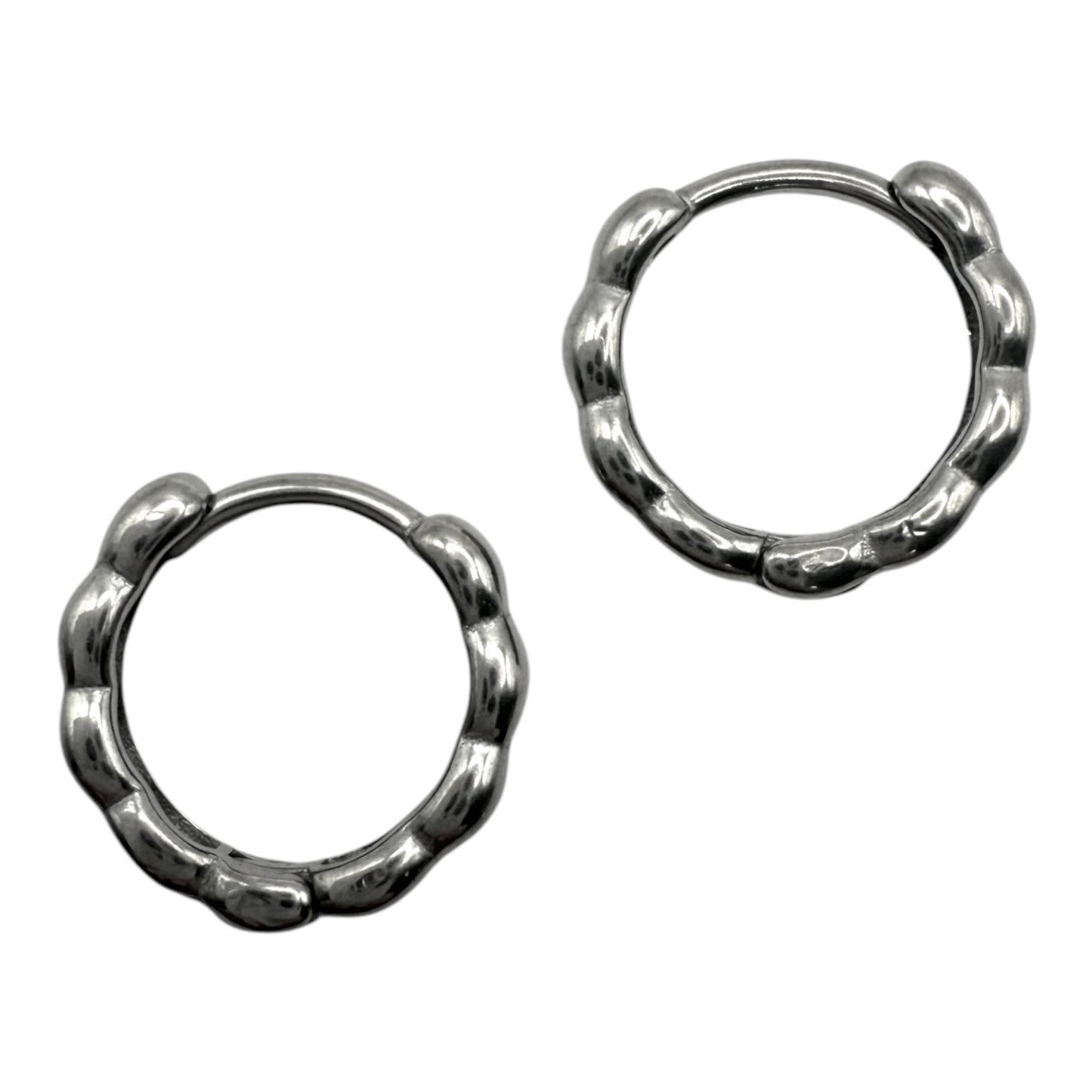 Bubble Loop – Strukturierte Edelstahl-Hoops (Paar)