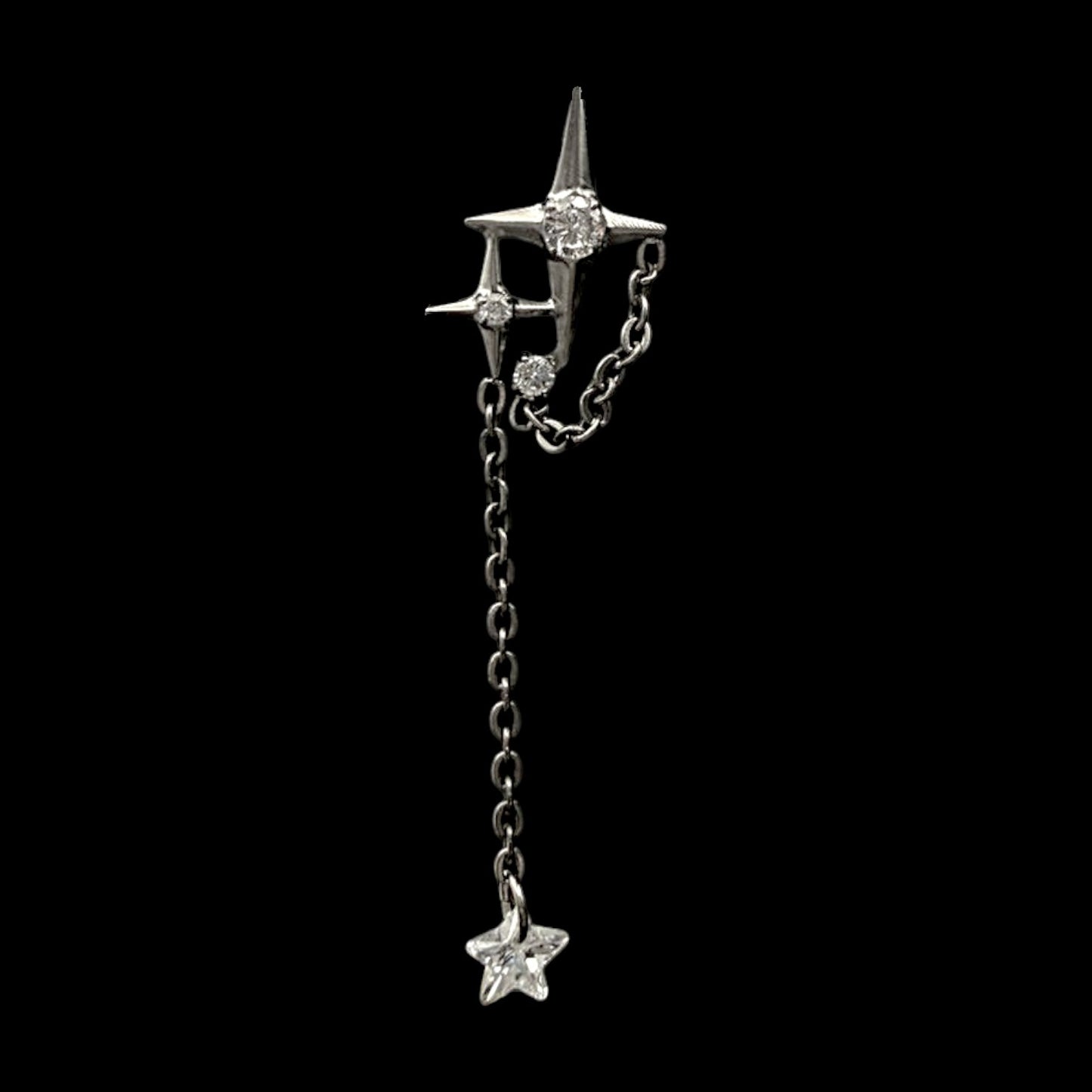 Fallen Star Labret Titan | Celestial Piercing in Gold & Silber