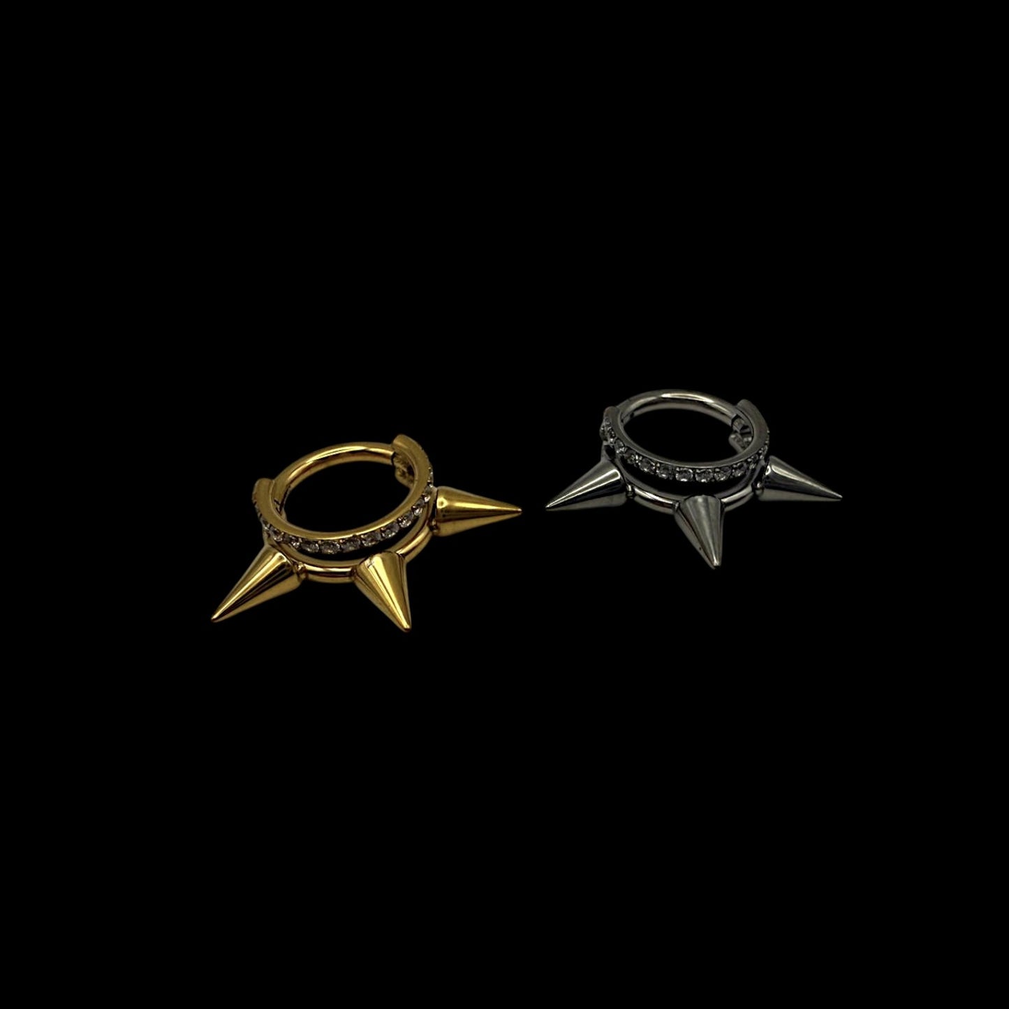 Zirkon Spike Ring Titan | Double Ring Piercing in Gold & Silber