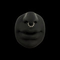 Silberner Septumring mit Dornen, der als Nasenring getragen wird.