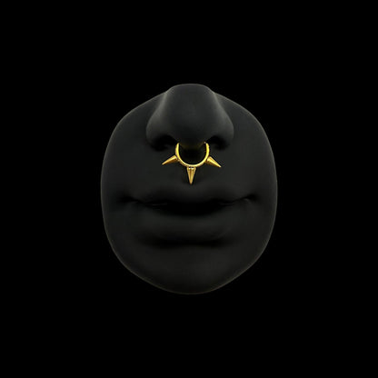 Zirkon Spike Ring Titan | Double Ring Piercing in Gold & Silber