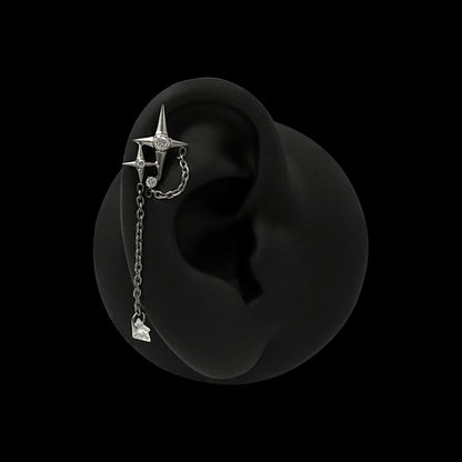 Fallen Star Labret Titan | Celestial Piercing in Gold & Silber