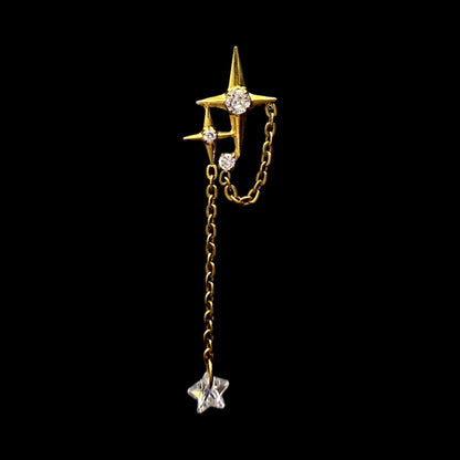 Fallen Star Labret Titan | Celestial Piercing in Gold & Silber